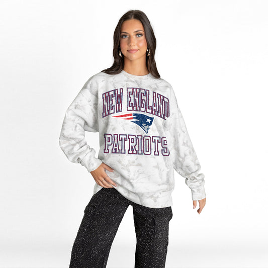 NEW ENGLAND PATRIOTS WHITEOUT PREMIUM DROP SHOULDER PULLOVER