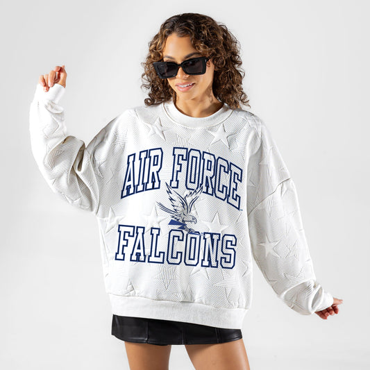 AIR FORCE FALCONS BIG PLAY ENERGY EMBOSSED STAR CREWNECK